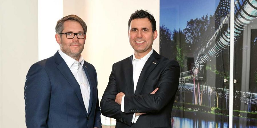 Christian Basler, technischer Vorstand und Timm Dolezych, kaufmännischer Vorstand der Energieversorgung Oberhausen AG