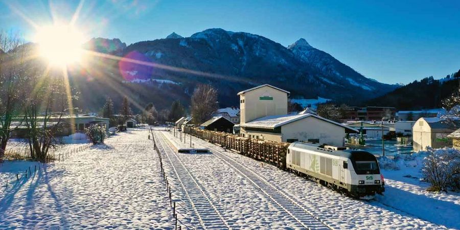 Steiermarkbahn - winterliche Rundholztransport