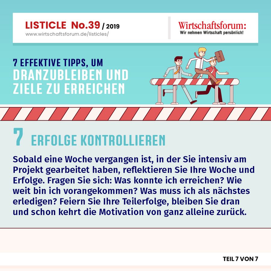 7 effektive Tipps, um dranzubleiben und Ziele zu erreichen - Erfolge kontrollieren 