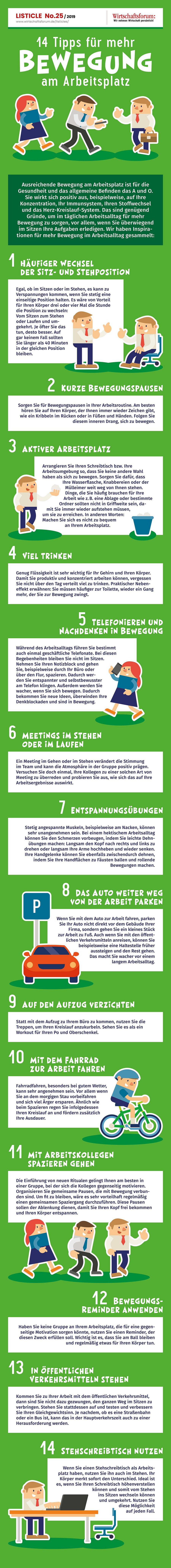 14 Tipps für mehr Bewegung am Arbeitsplatz 